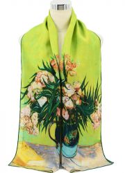 Silk Crepe Scarf - Oleanders
